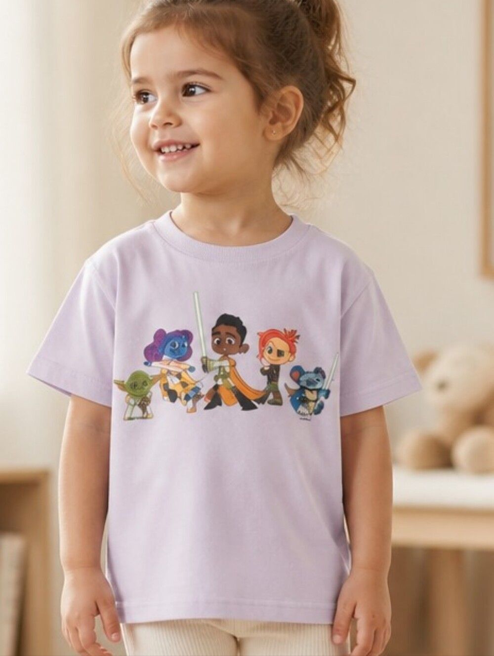 Star Wars Young Jedi Adventures T-Shirt NWT Girls Purple Tee XS/4 Kids Disney